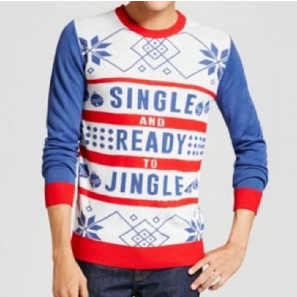 Ugly Christmas Sweater Single and Ready to Jingle Size M